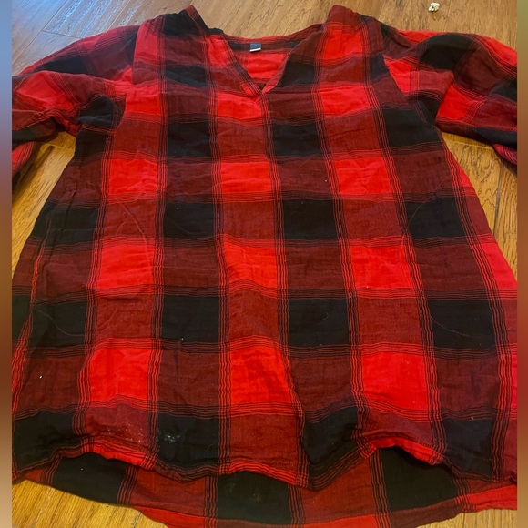 Old Navy Dresses & Skirts - Old Navy XL Red Black Buffalo Plaid Mini Dress With Pockets